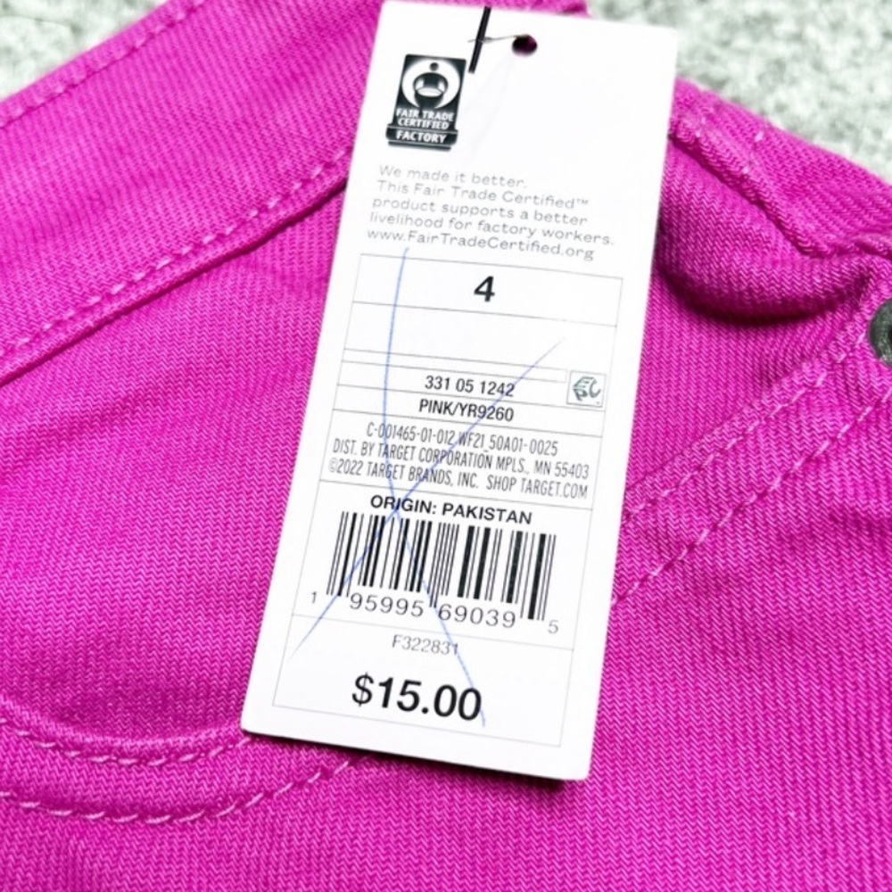 NWT Wild Fable Womens Pink High Waisted Cuffed Denim Summer Casual Shorts Size 4 - Picture 16 of 16